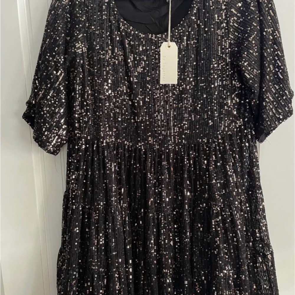 By Together Black Sequin Top